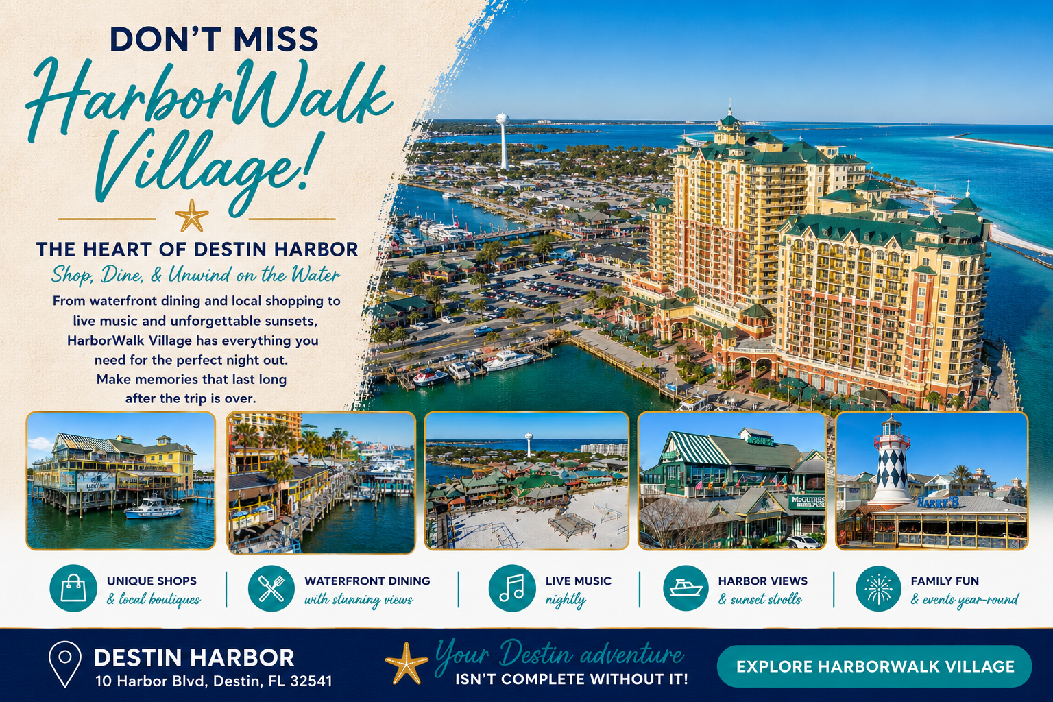 HarborWalk Village - Must See Area in Destin, FL