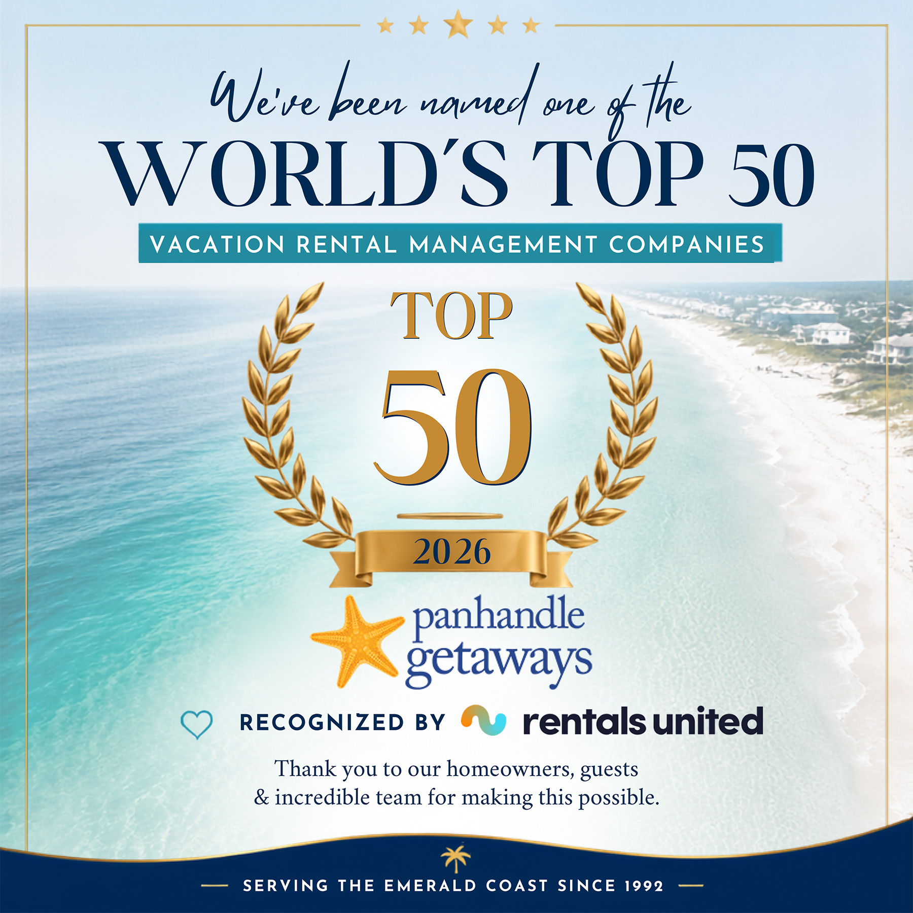 Panhandle Getaways - One of the World’s Top 50 Vacation Rental Management Companies
