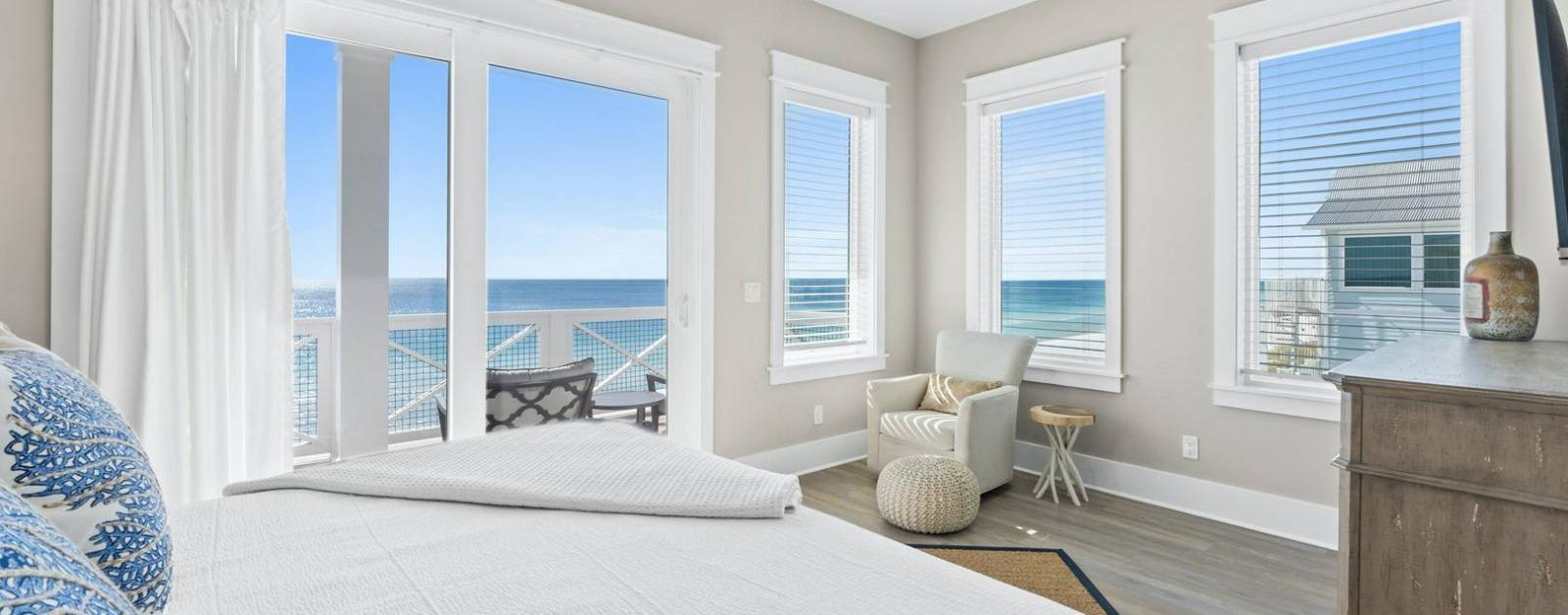 Bedroom with ocean view