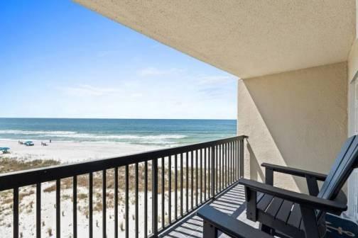 Balcony with beach view